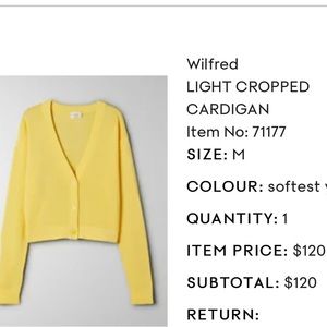 Yellow Wilfred Cardigan